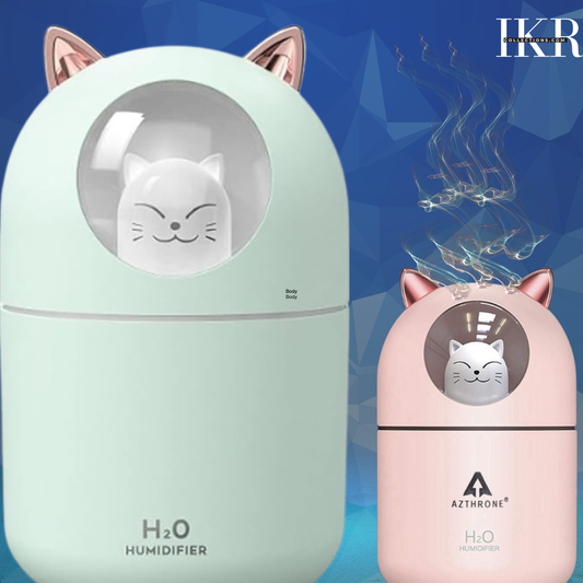 Humidifiers 300ML Air Humidifier Cute Cat Aroma Diffuser with Colorfull Night