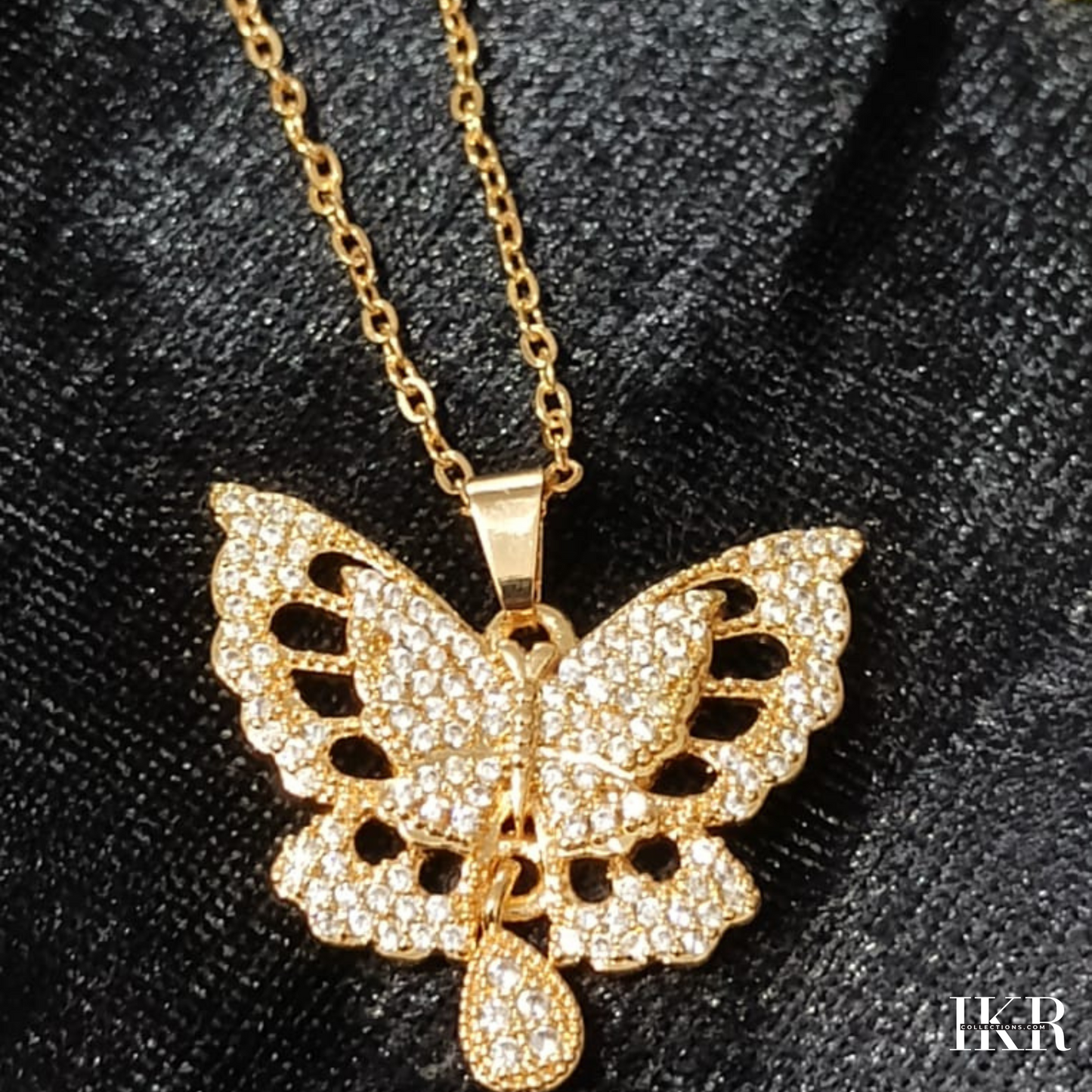 Butterfly Neck Chain with locket 1K Gold